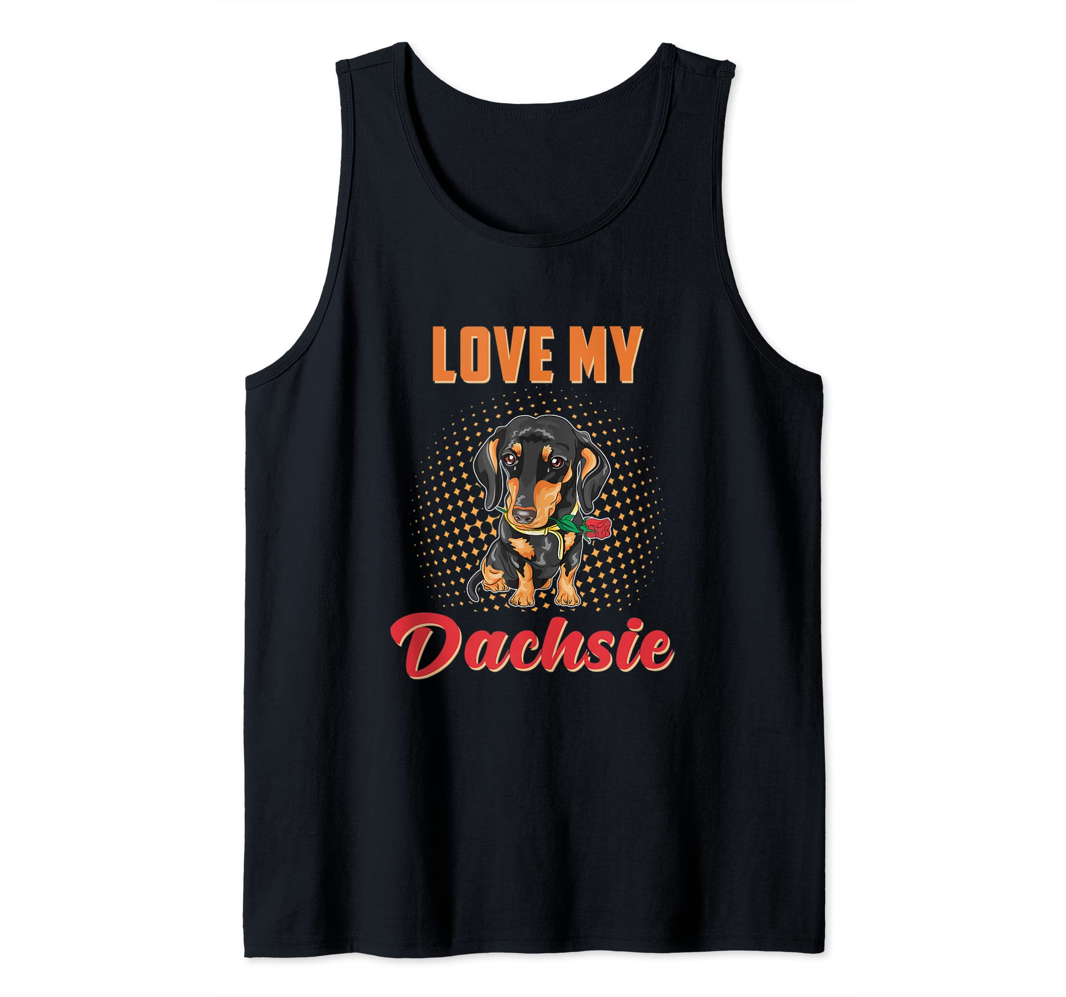 Love My Dachsie Pet Animal Puppy Paws Dog Breed Pup Dogs Paw Tank Top, Black