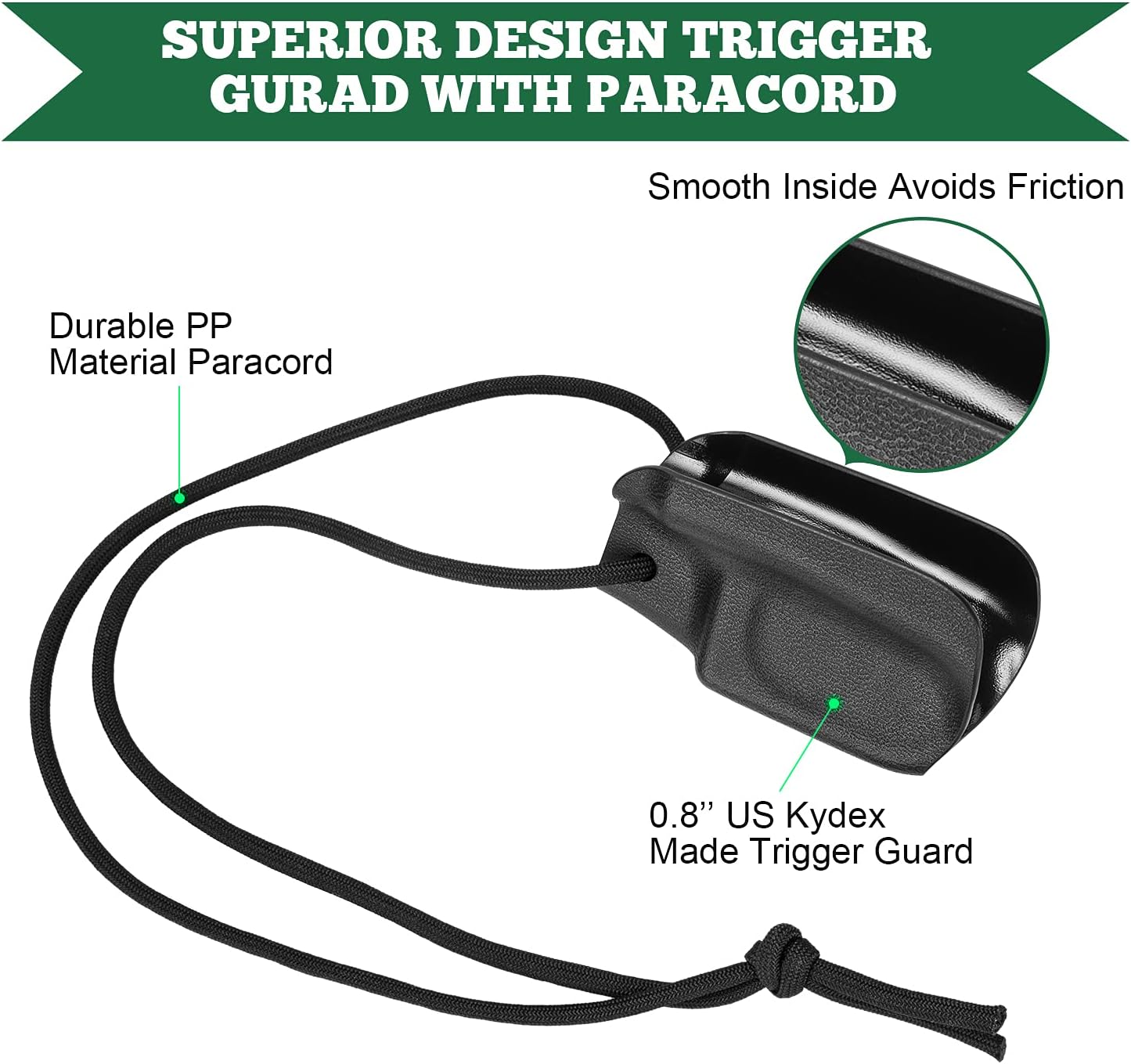 Kydex Trigger Guard Holster with Paracord Optional: Glock 17/19, Glock 43/43X,Hellcat, Sig Sauer P365, Taurus G2C/G3C, M&P Shield 9mm/.40, M&P 9mm/.40, SD9 VE/SD40 VE, Ruger LC9, SCCY CPX-1/CPX-2