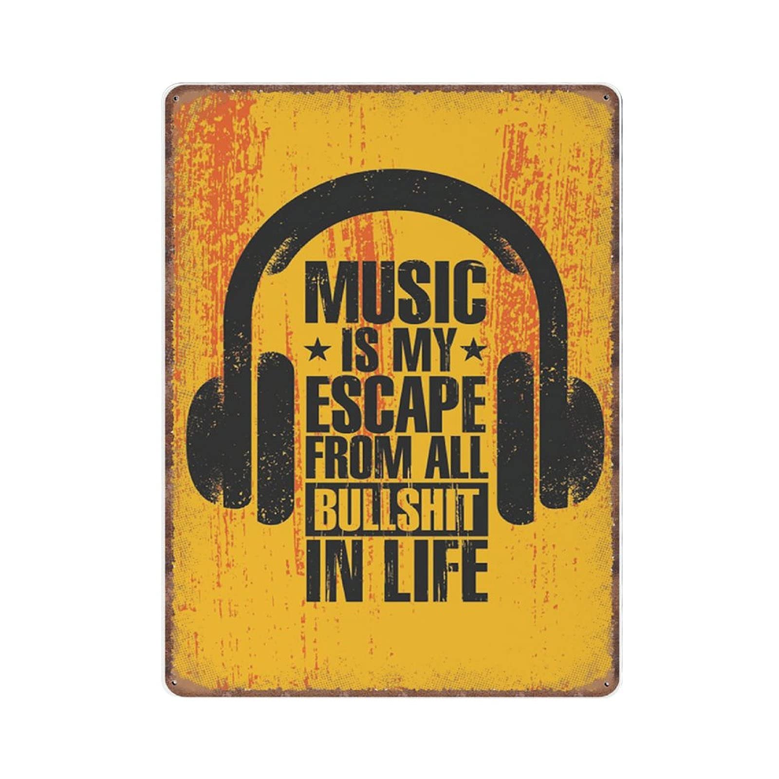 rayprint Music Motivation Tin Signs Funny Vintage Metal Sign Plaqu Poster Wall Art Pub Bar Kitchen Garden Bathroom Home Decor, 30x40 cm