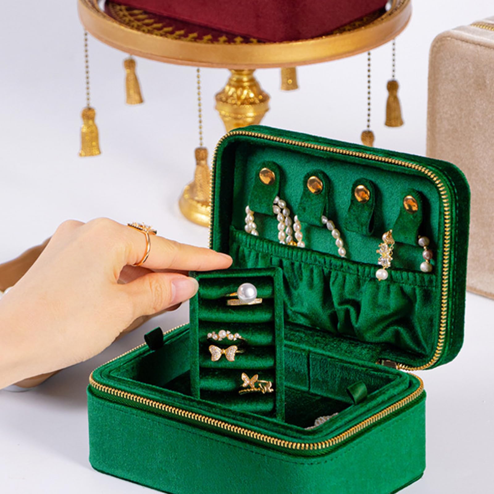 Estuche de exhibición de joyería, caja de almacenamiento de collares, caja elegante, soporte portátil para collares, adecuado para estuche de collar