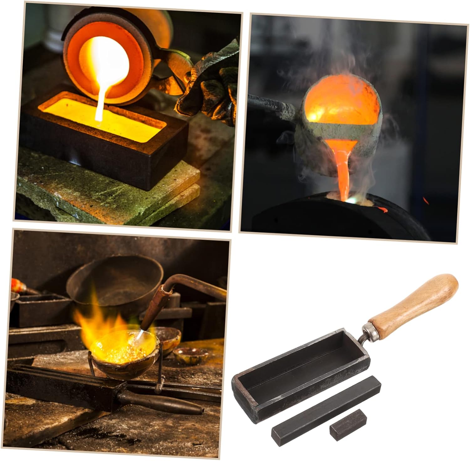 DIY Mold Iron Mold Handle for Casting Quick Heating Cooling Melting Casting Tool