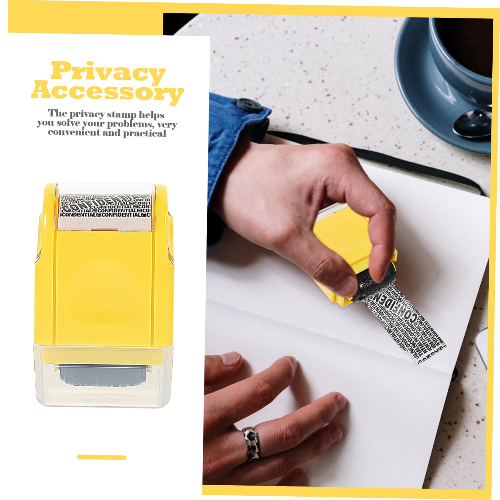 TEHAUX 5pezzi Timbro Privacy Multi-funzione Accessorio Comodo Per Documenti Riservati Copertura Per Fatture e Documenti Personali Design Facile Da Usare Vibrante