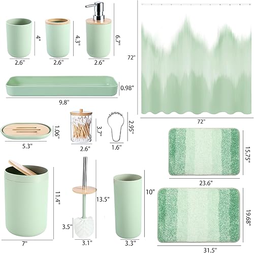 Vista 145 de iMucci Accesorios de baño, juego de baño negro con cortina de ducha y alfombra, cortina de ducha impermeable con alfombra ultra absorbente, juego