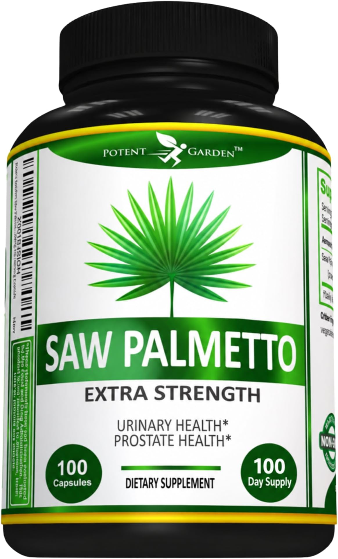 Potent Garden Saw Palmetto for Men 500 mg | Prostate Health & Urinary Support | 100 Capsules