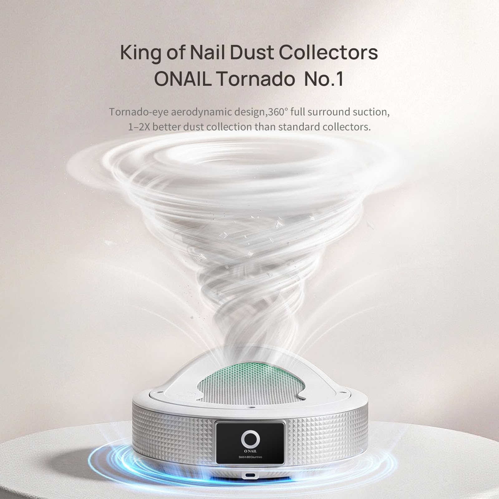 Onail - Aspiratore professionale per unghie in gel acrilico, potente aspirapolvere con filtro riutilizzabile e 30 filtri usa e getta, per manicure a basso rumore