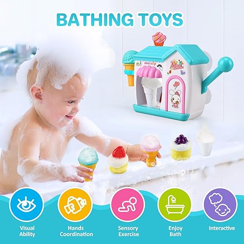 Miniatura 2 de Juguetes de baño para niñas de 3, 4, 5, 6, 7, 8 años, juguete de baño para hacer helado de burbujas, juguetes de ducha, juguetes de baño para niños