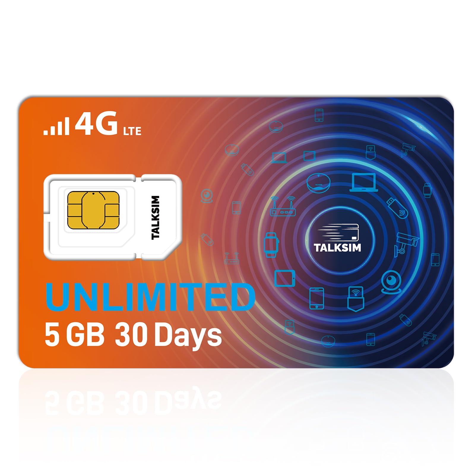 Unlimited Data SIM Card 5GB 30Days Compatible with AT&T and Verizon Network, 5G 4G LTE High Speed Data Only SIM Card Compatible with 4G Unlocked Phone, Tablet, Laptop, WiFi Hotspot,No Contract