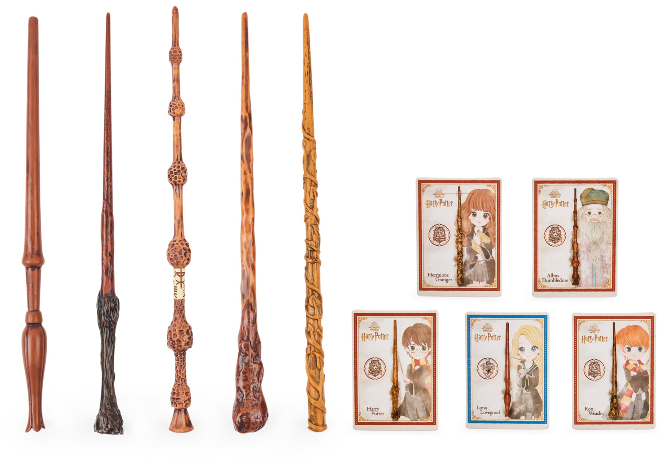 HARRY POTTER-WIZARDING WORLD - VARITA HERMIONE GRANGER DELUXE - Auténtica Varita de Hermione Granger de 30 cm con Tarjeta de Hechizo - 6062057 - Juguetes Niños 6 Años +