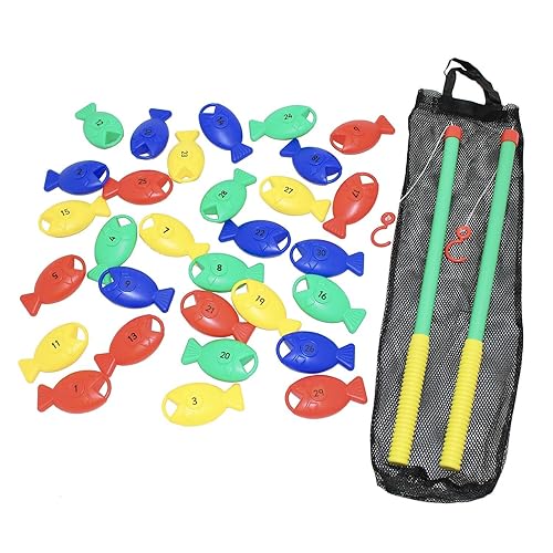 Educational Advantage Kids Sprat Fishing 1-30 Juego - Colores brillantes - Desarrollo de aprendizaje para niños Kit creativo divertido con 2 cañas -