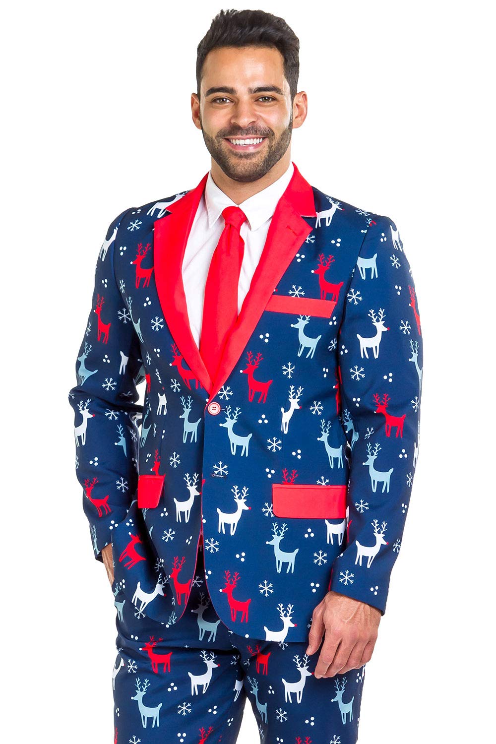 Tipsy Elves Men's Christmas Holiday Suit Jackets - Ugly Christmas Sweater Inspired Blazers for Men