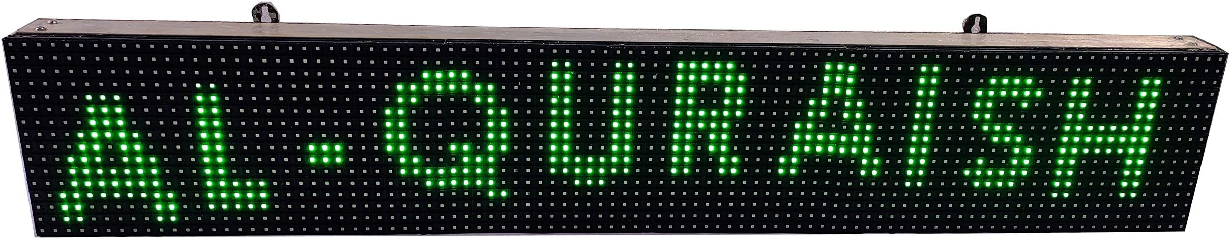 AL-QURAISH P10 Led Running/Scrolling Programable Text Message Display Board WI-FI (Green, 7 INCH. × 37 INCH.)