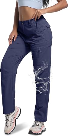 WENRONSTA Womens Hiking Cargo Pants Lightweight Quick Dry Waterproof UPF 50+ Camping Fishing Travel Outdoor Work Pants