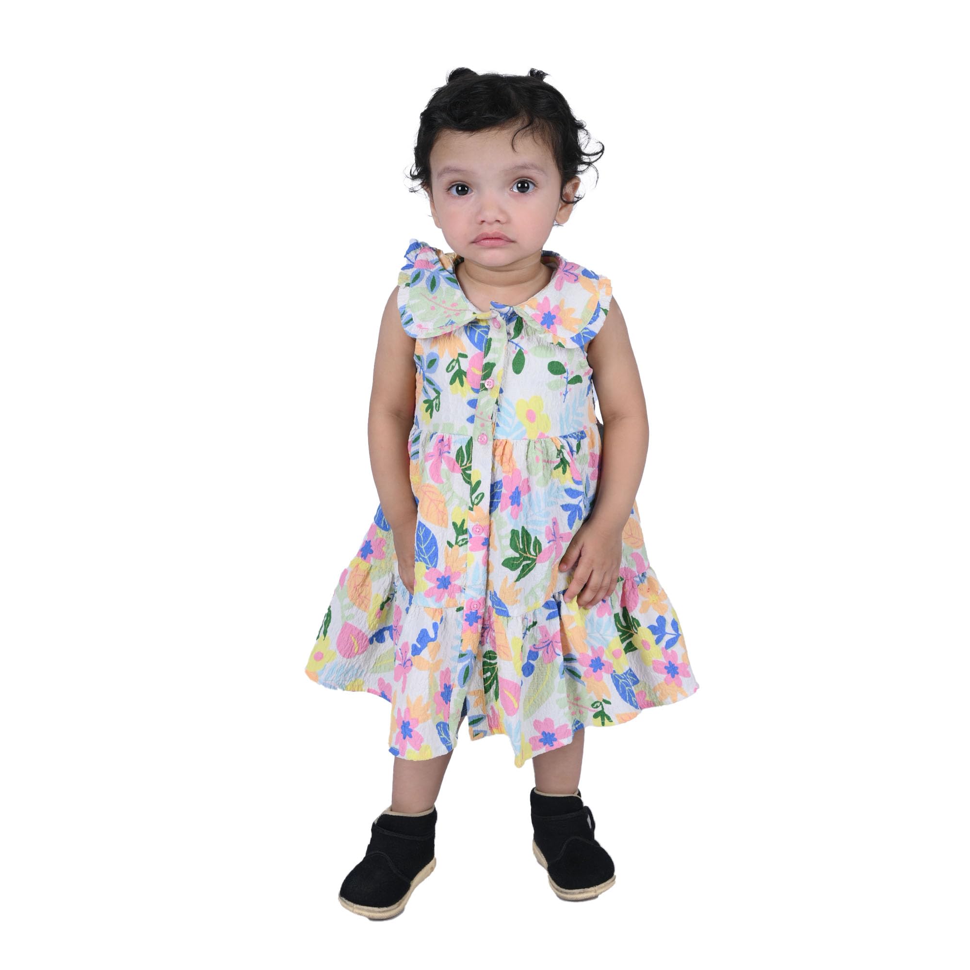 BLUEAGE Baby Girls Frock - Casual - Sleeveless - Multicolor - 2-3 Years - ZA001306-image-18