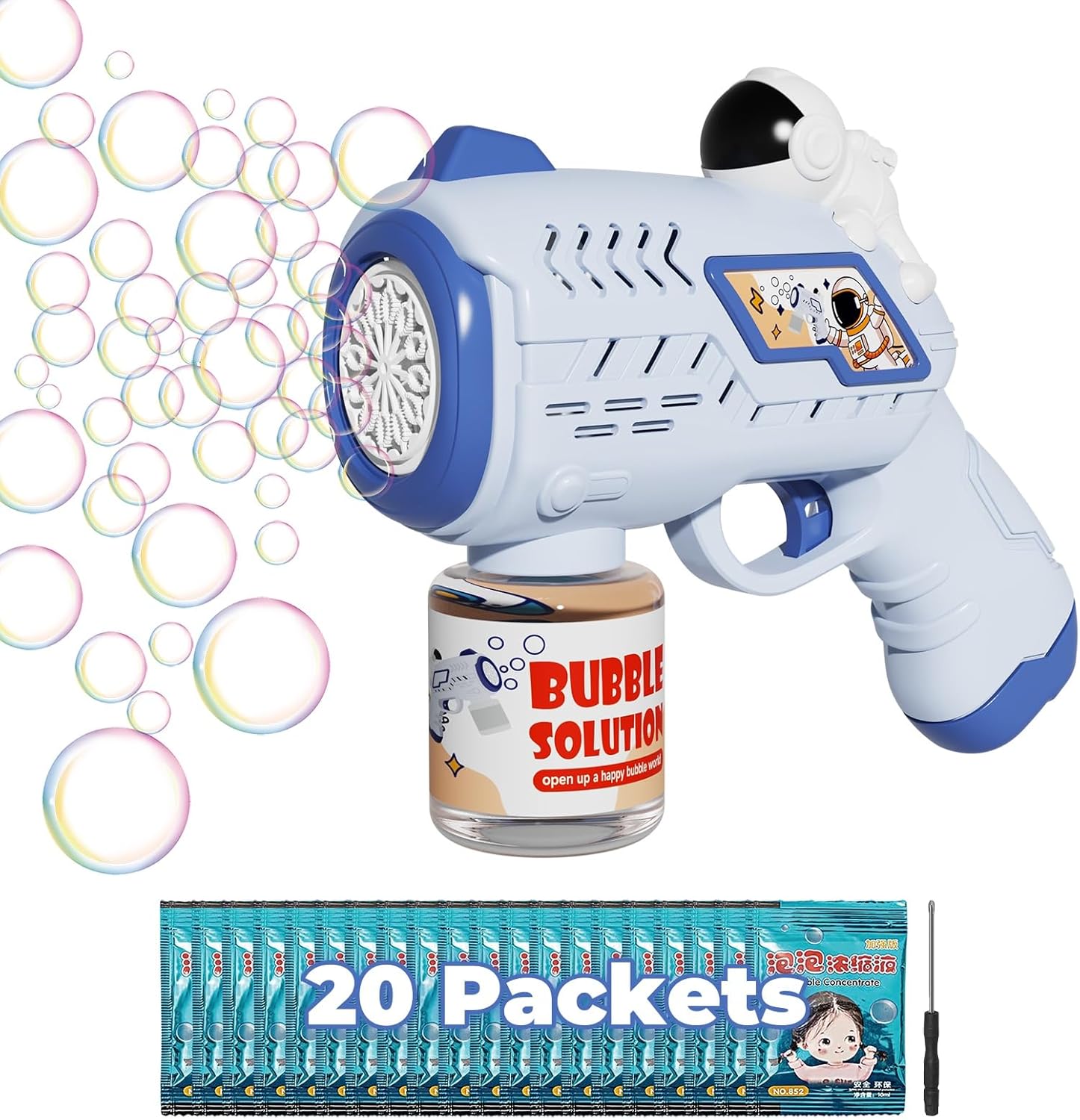 Battery Operated Bubble Machine Gun with Led Lights