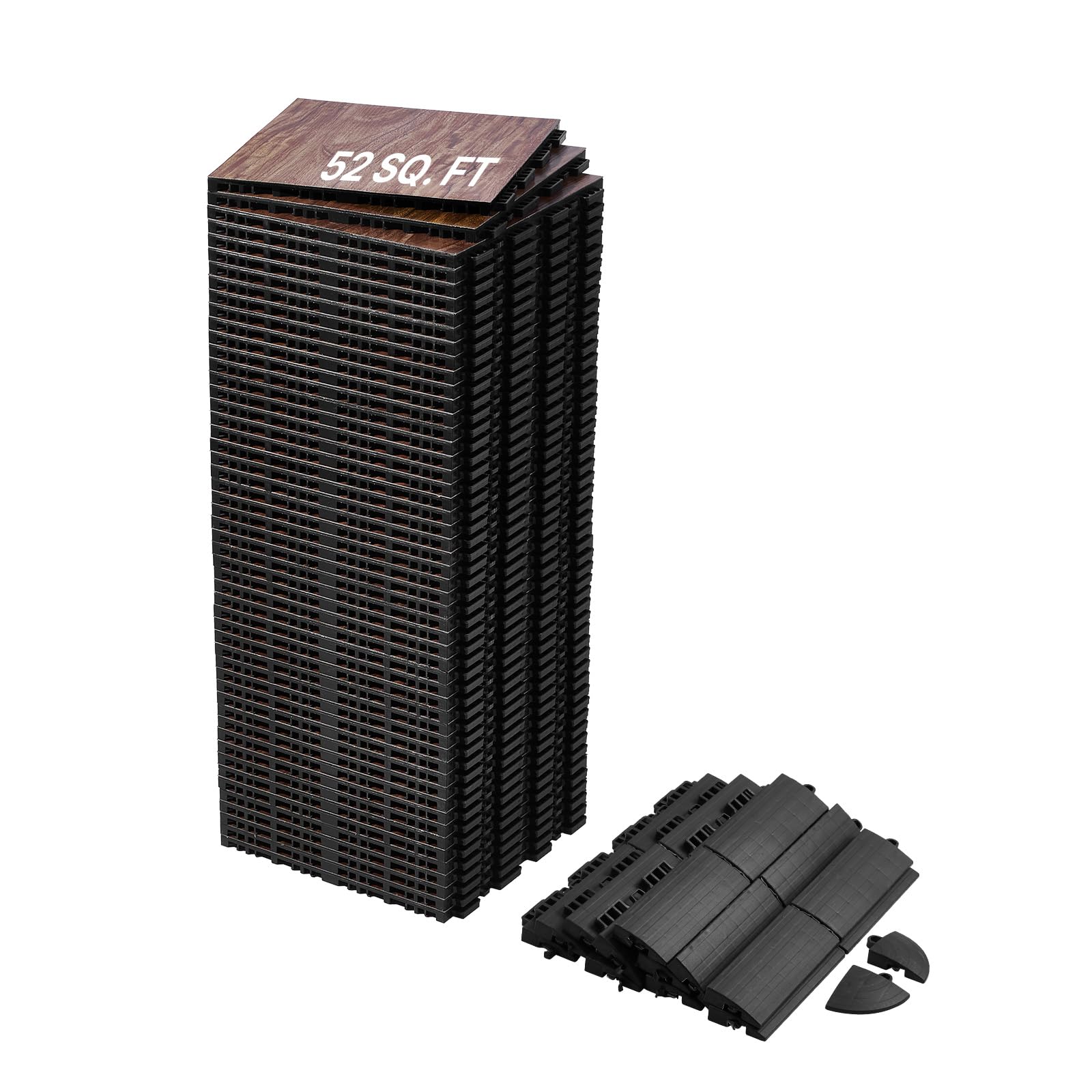 VEVOR Dance Floor Tiles, 12.4 x 12.4 in Interlocking Dance Flooring Portable Dance Practice Floor with Cushioned Base