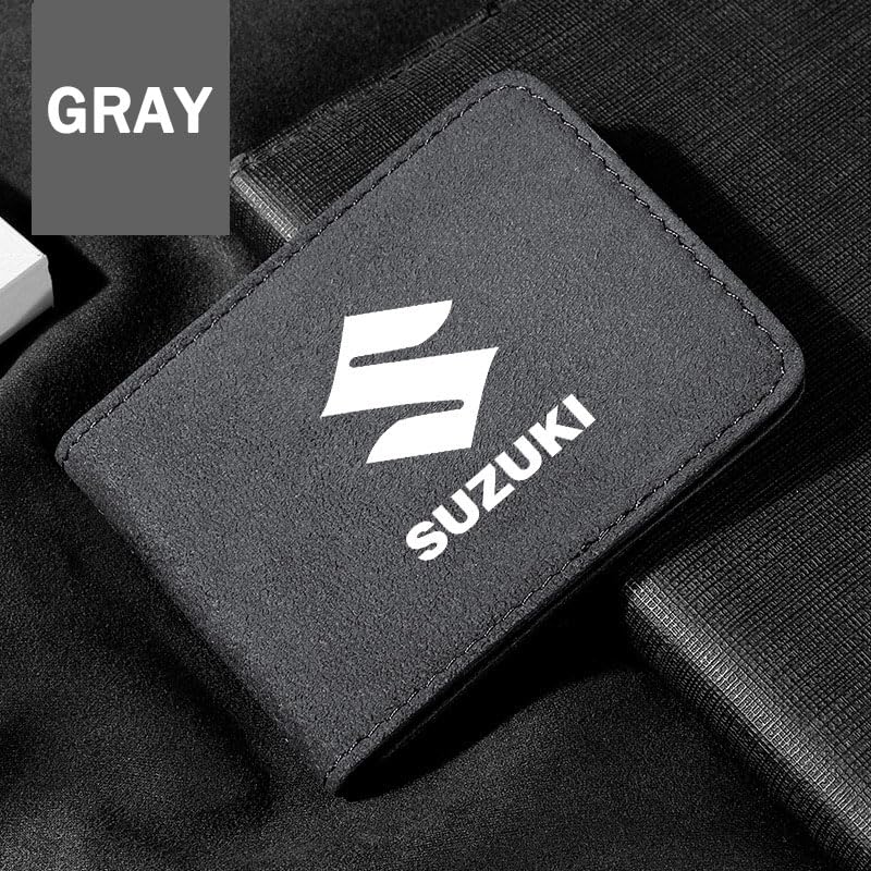 Leather Car Document Holder for Suzuki Jimny Cabriolet, Blocking ID Card Organizer, Driver License Wallet, Driver License Holder Leather, Auto Card Wallet, Car Accessories,Grey2