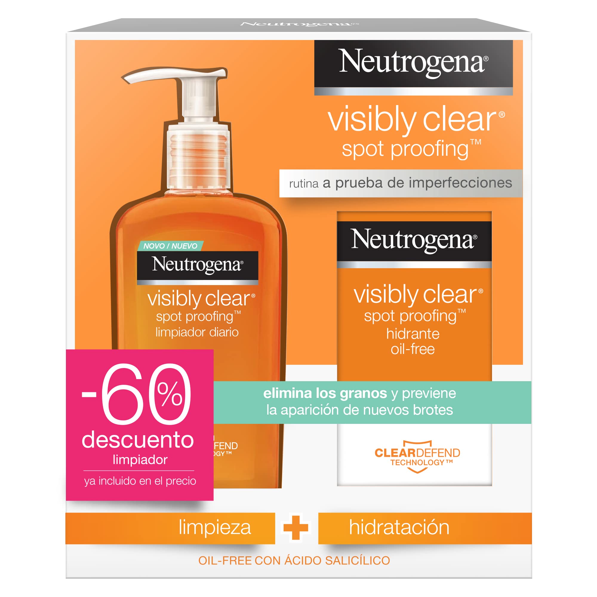 NEUTROGENA PACK Visibly Clear Spot Proofing (Limpiador + Aceite)