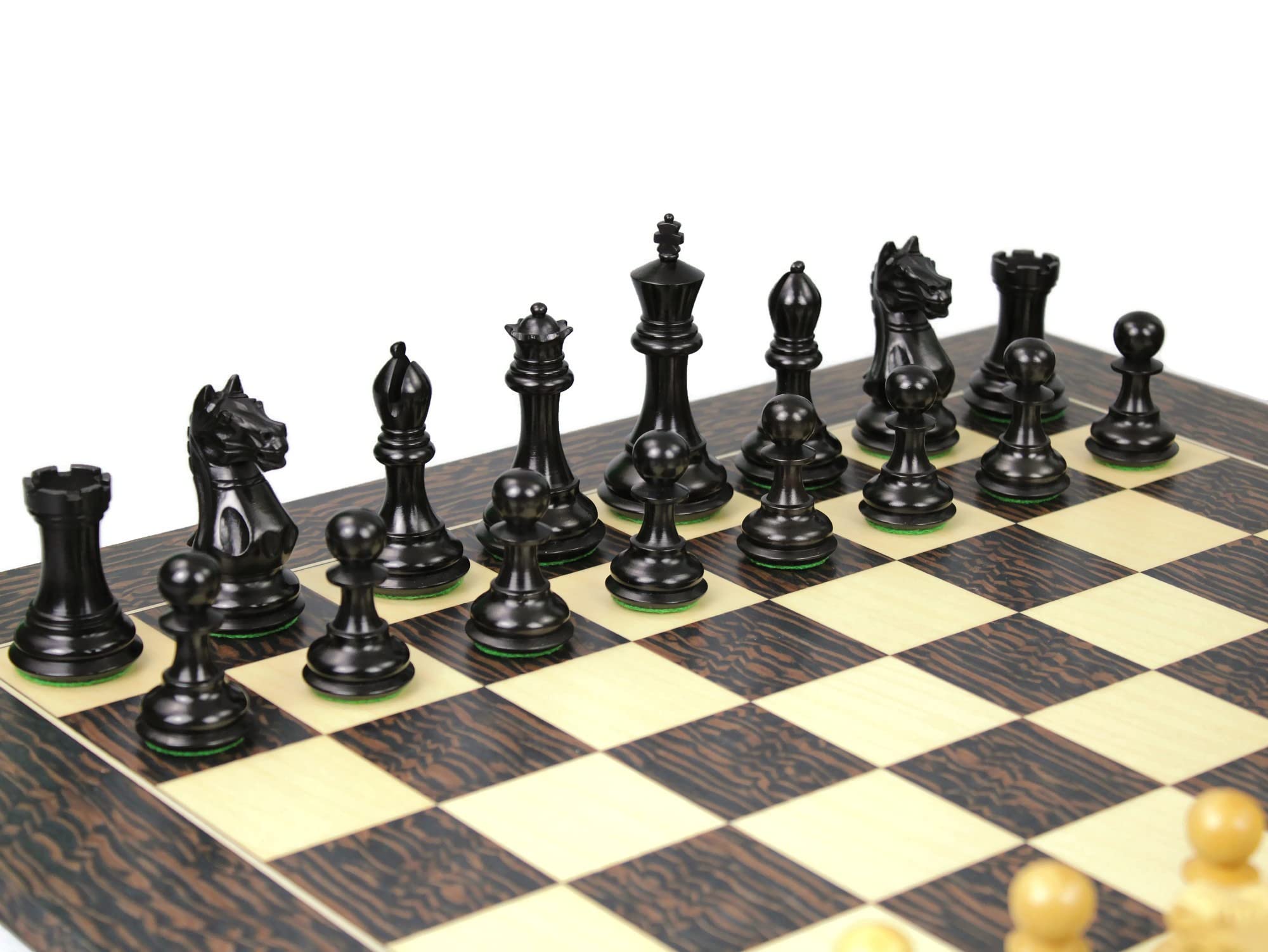 Set di scacchi in legno Tiger Ebony Board 20 pollici ponderato Ebanizzato Staunton Feroce Cavaliere Pezzi 3.75 pollici