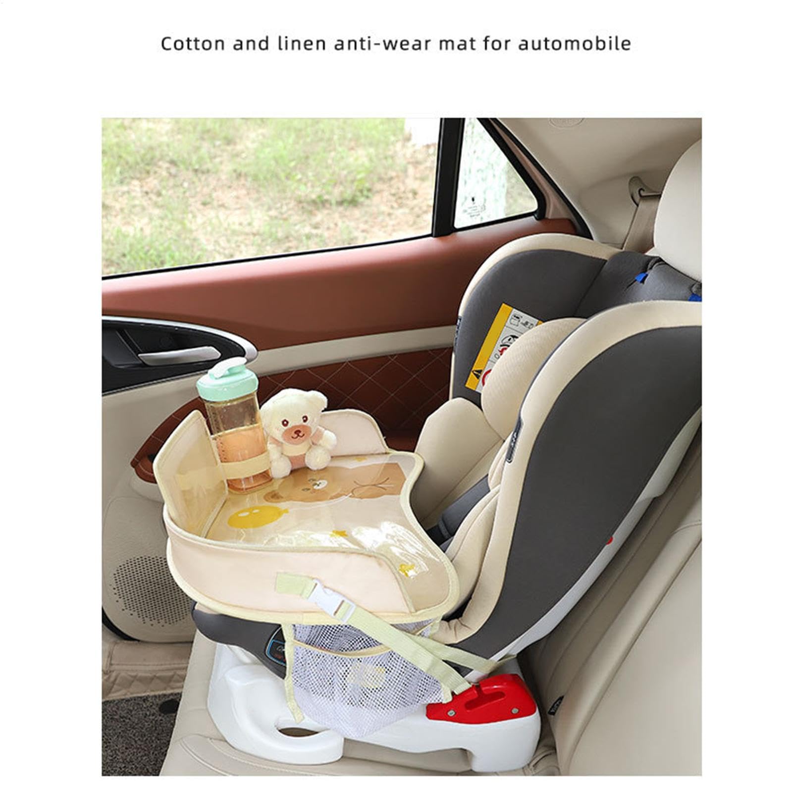 Vassoio per seggiolino auto per bambini, vassoio da viaggio per bambini, organizer da scrivania di grande capacità, robusto tavolo per snack e attività, per libri, tablet, bevande, viaggi su
