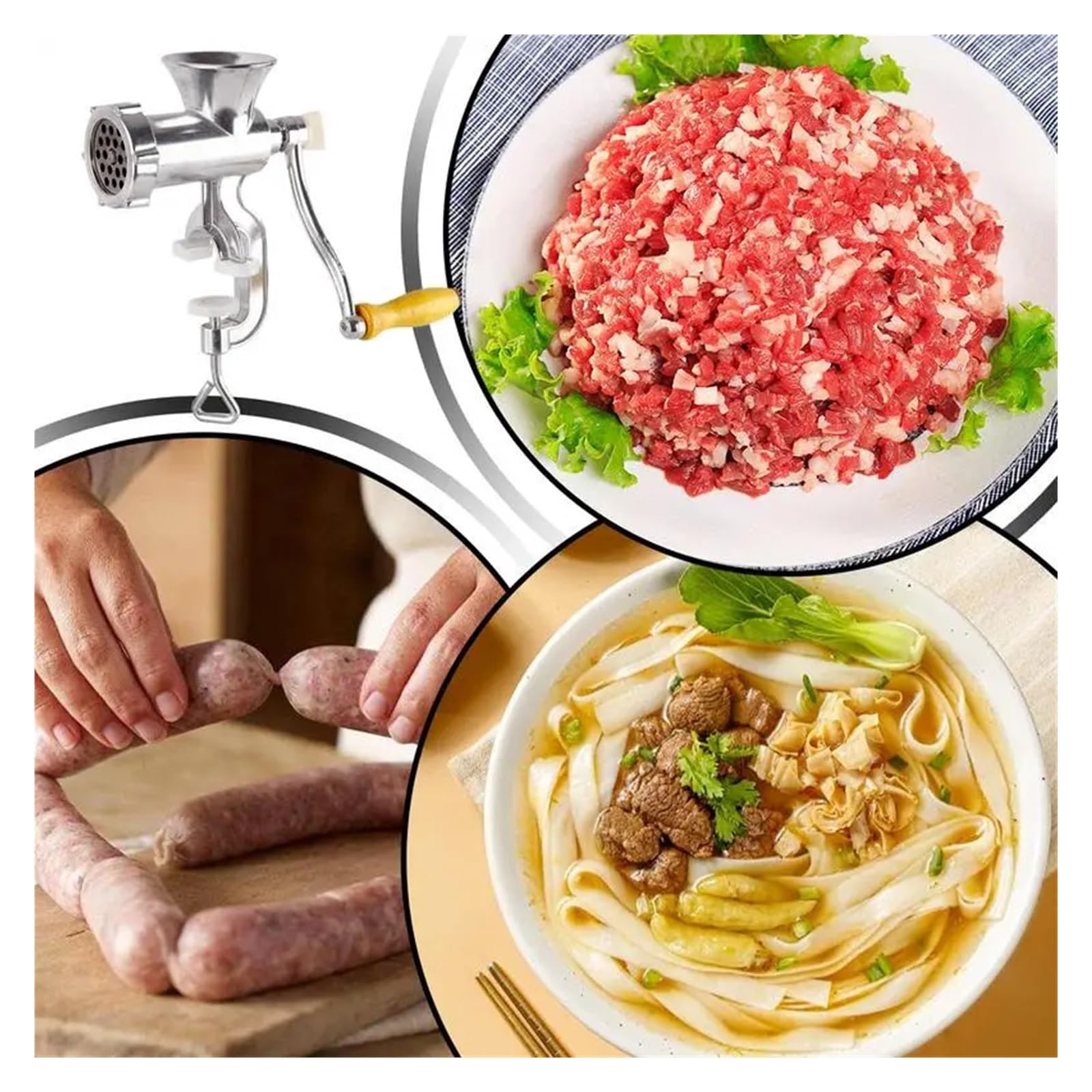 Máquina trituradora de carne Manual, embutidora salchichas mano for saborizante