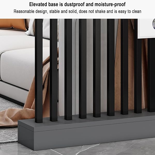Paravento a colonna pavimento a soffitto,divisore per stanze,paravento per ingresso con colonna da pavimento a soffitto(con mensola di stoccaggio),divisore in listelli di legno per ingresso decorativo - 3