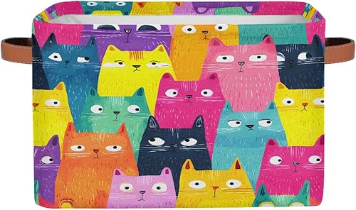 Miniatura 28 de Cesta de almacenamiento pequeña de color rosa con asas para niños, cubo plegable de tela, organizador de almacenamiento para guardería, sala de