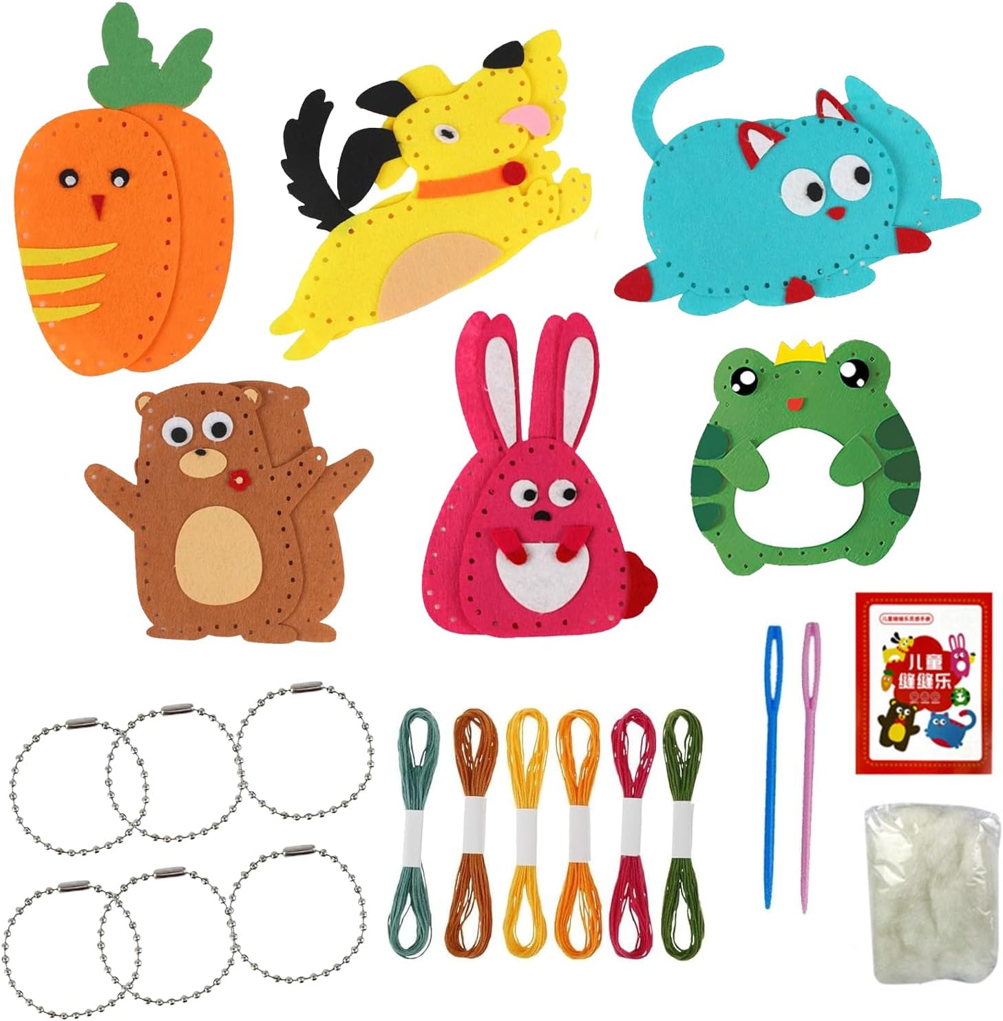 Beginner Sewing Kit for Children Ages 6+, Complete DIY Craft Set with Safe Materials to Foster Creativity and Skill Development