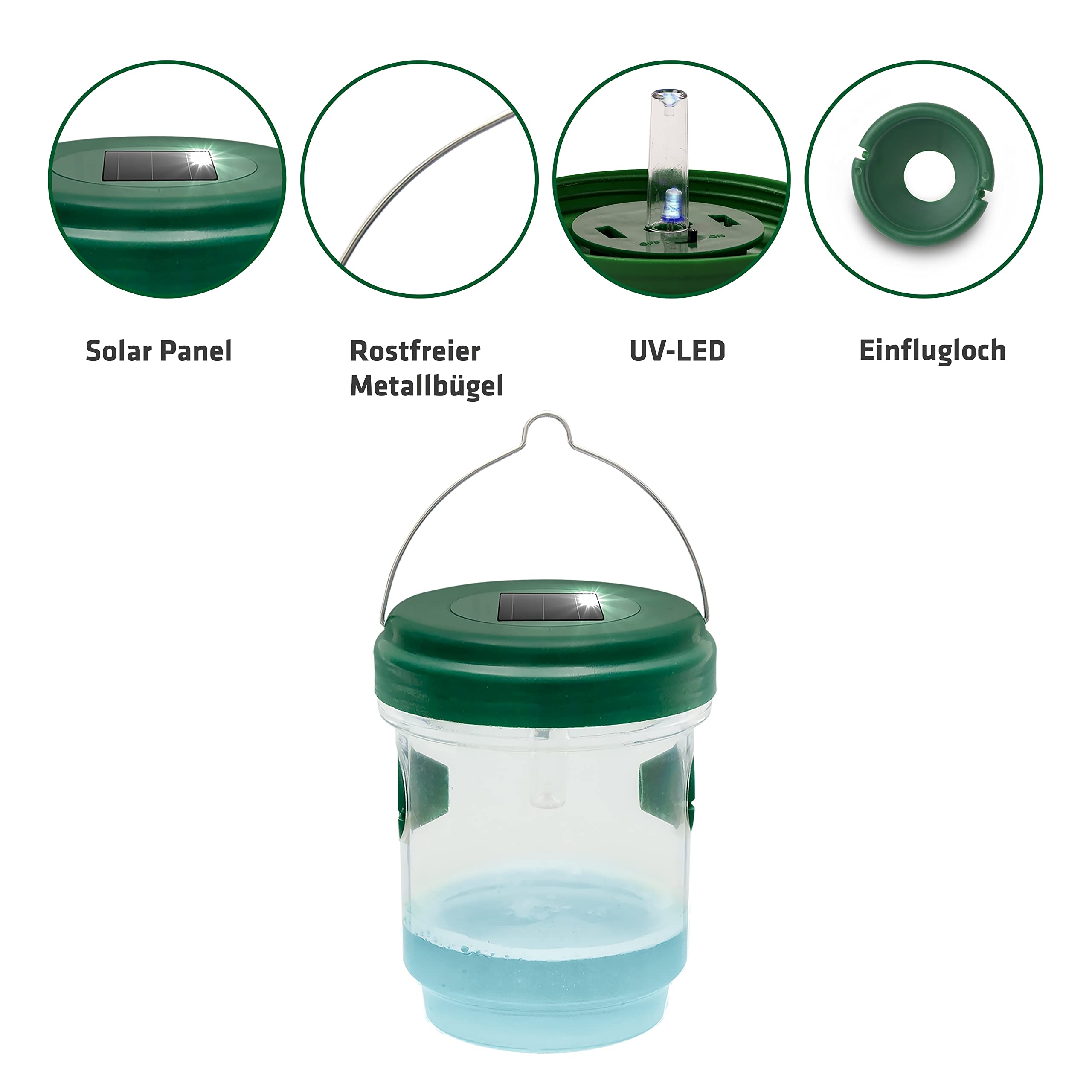 GARDIGO Pièges Solaires à Guêpes & Moustiques Lot de 4