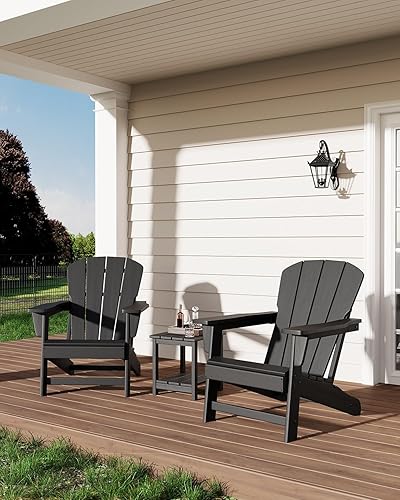 Miniatura 7 de Silla Adirondack moderna de plástico de polietileno de alta densidad  Silla de chimenea de madera de polietileno de gran tamaño de 380 libras,