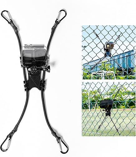 Soporte de valla de cadena para cámara de acción 2 en 1 para cámaras de acción GoPro y teléfono celular, soporte de cámara de respaldo ideal para