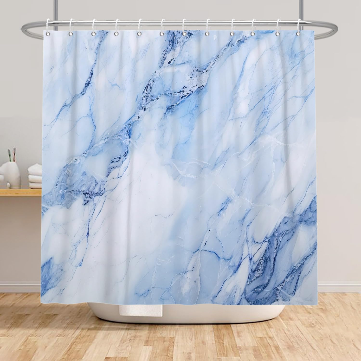 Kzzfqxb 180x180cm Shower Curtains with Plastic Hooks - Image 3