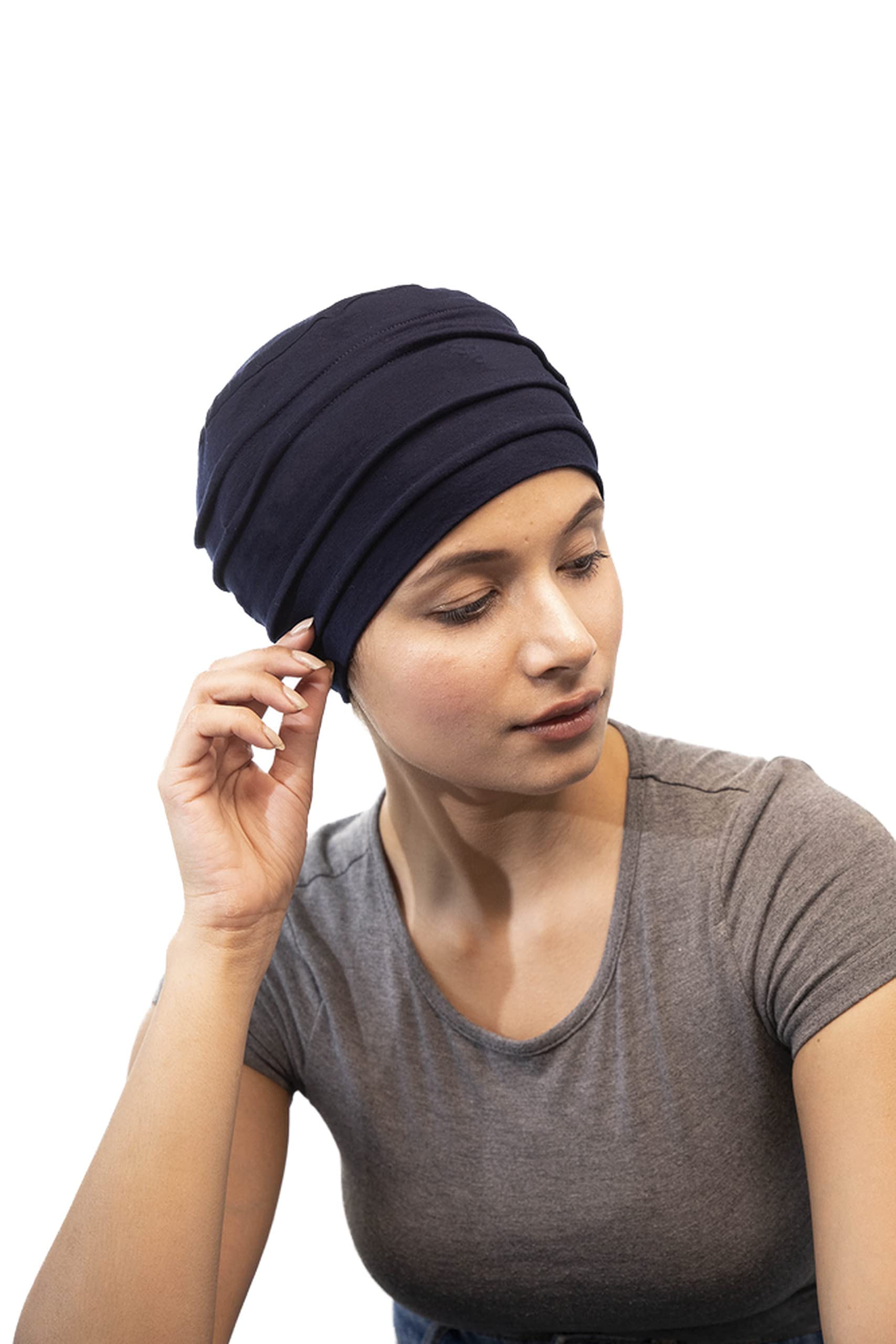 SAKUCHIChemo Silky Soft Slouchy Snood Bamboo Cap Beanie for Women Cancer Hair Loss Turban Hat Chemo Headwear Women