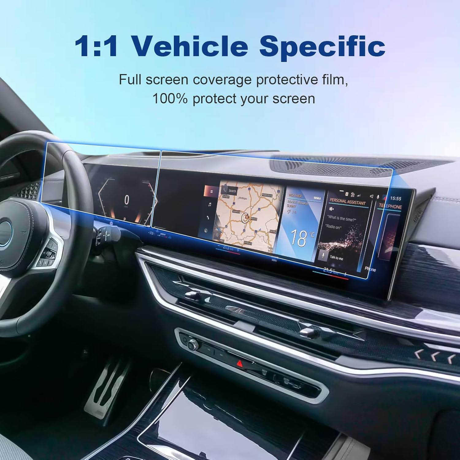 (4Pack) 2024 2025 2026 X5 X6 X7 XM Screen Protector for BMW iDrive 8 (14.9Inch Navi+12.3Inch Dash), 2026 2025 X5 X6 X7 XM Accessories Touch Sensitive/High Clarity