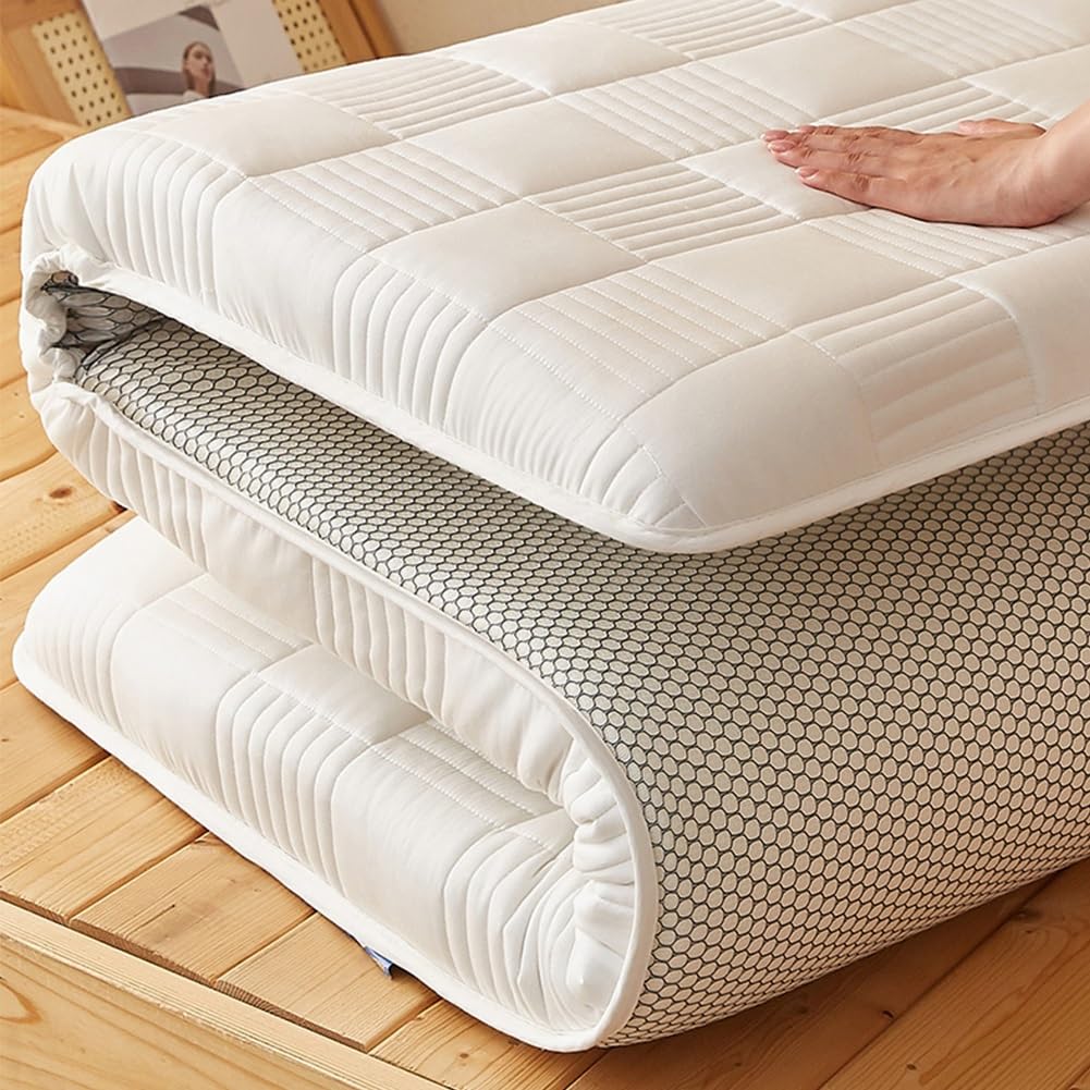 Opvouwbare Futon Matras, Japanse Vloermatras Tatami Slaapmatrassen Camping Matras Twin/Full/Queen/King, Dikker(Pink,180x200cm