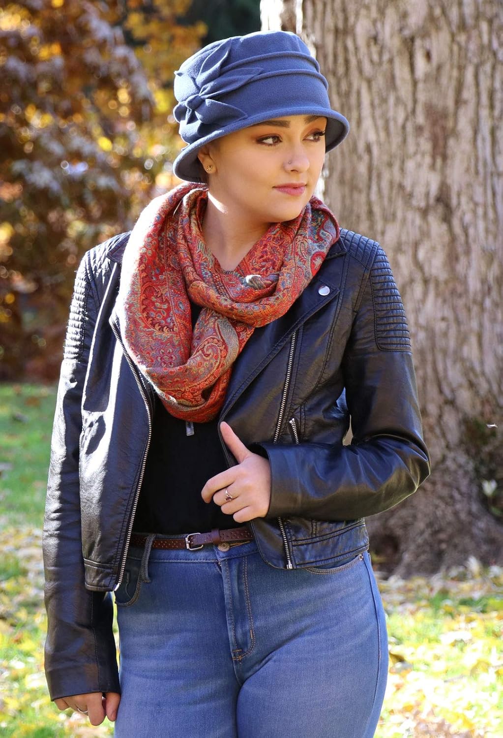 Fleece Flower Cloche Hat for Women Cancer Headwear Chemo Ladies Head Coverings - Image 3