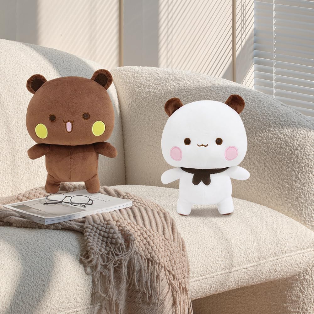 2 Pièces 22cm Bubu Dudu Peluche, Oreiller en Peluche Ours, Oreiller Animaux enPeluche, Ours en PelucheKawaii, Bubu Dudu Plush Toy, BubuDudu Figurine, Coussin à Câlin