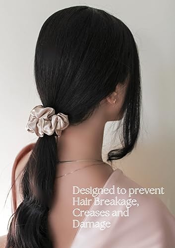 Miniatura 8 de VÉNERA Seda 100 % pura seda de morera 22 momme - 1 lazo de seda para el cabello antiarrugas y roturas, certificado Oeko-Tex, coletero de seda de