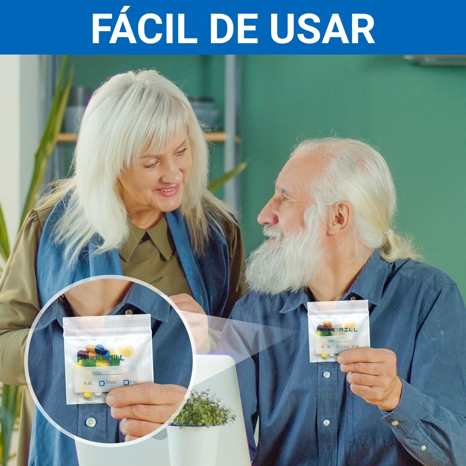 Bolsas para píldoras - Tamaño 3" x 2" - 3 Mil - Contenedor de píldoras organizador de medicinas diarias (paquete de 100)
