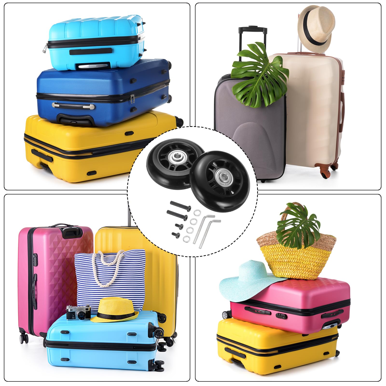 Amazon | uxcell 1個のスーツケース用交換用荷物の車輪セット 70