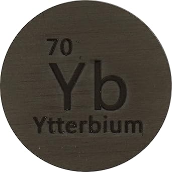 Ytterbium (Yb) 24.26mm Metal Disc 99.9% Pure for Collection or Experiments