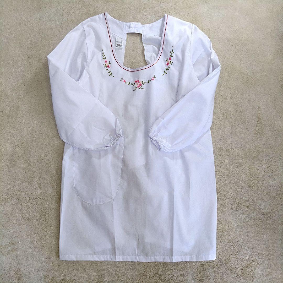 Antique花柄刺繍ホワイトロングエプロン Antique花柄刺繍ホワイトロングエプロン 【公式通販】