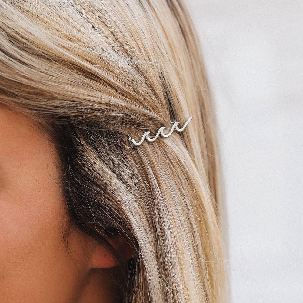 Amazon.com : Pura Vida Silver Wave Hair Barrette Set - 100  display picture 1