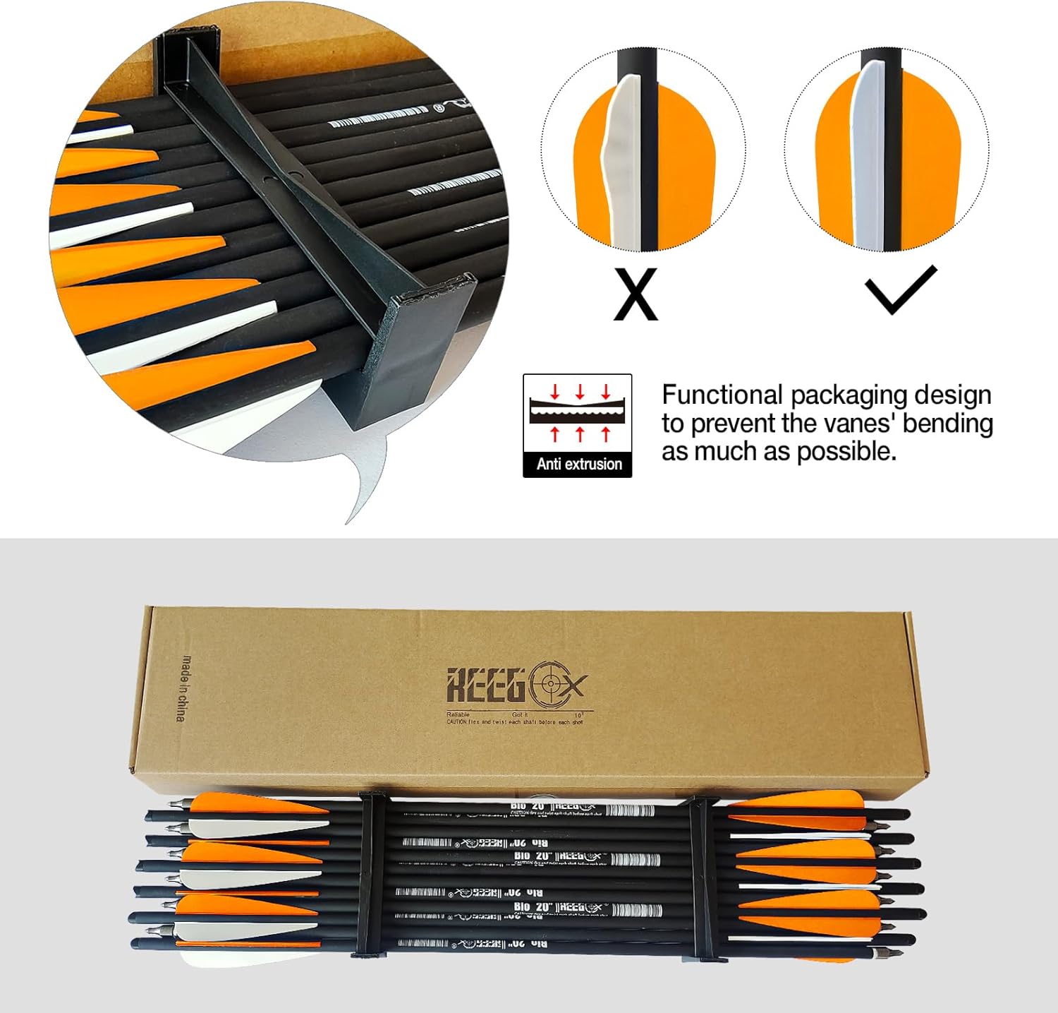 REEGOX Crossbow Bolts 16/18/20 inch Bio Crossbow Arrows with Moon Nocks and Removable Tips (Pack of 12)