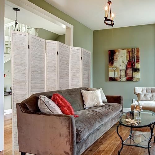 Miniatura 3 de ECOMEX Divisores de habitación de 4 paneles y pantallas plegables de privacidad, divisor de madera de 5.8 pies, pantalla plegable, separadores de