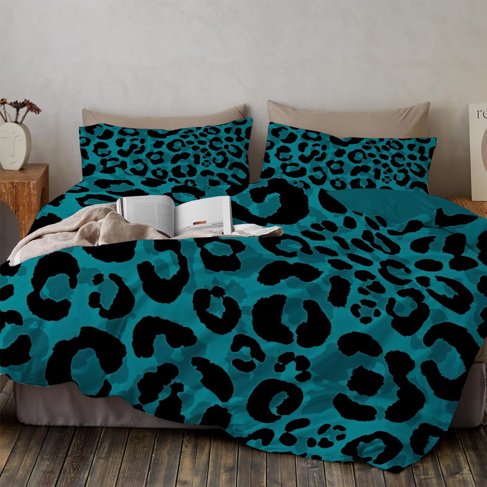Housse de couette guépard 220x240 pour une chambre parentale chaleureuse style faune 3D