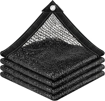 vensovo 30% Black Shade Cloth, 8 x 12 ft HDPE Sunblock Mesh