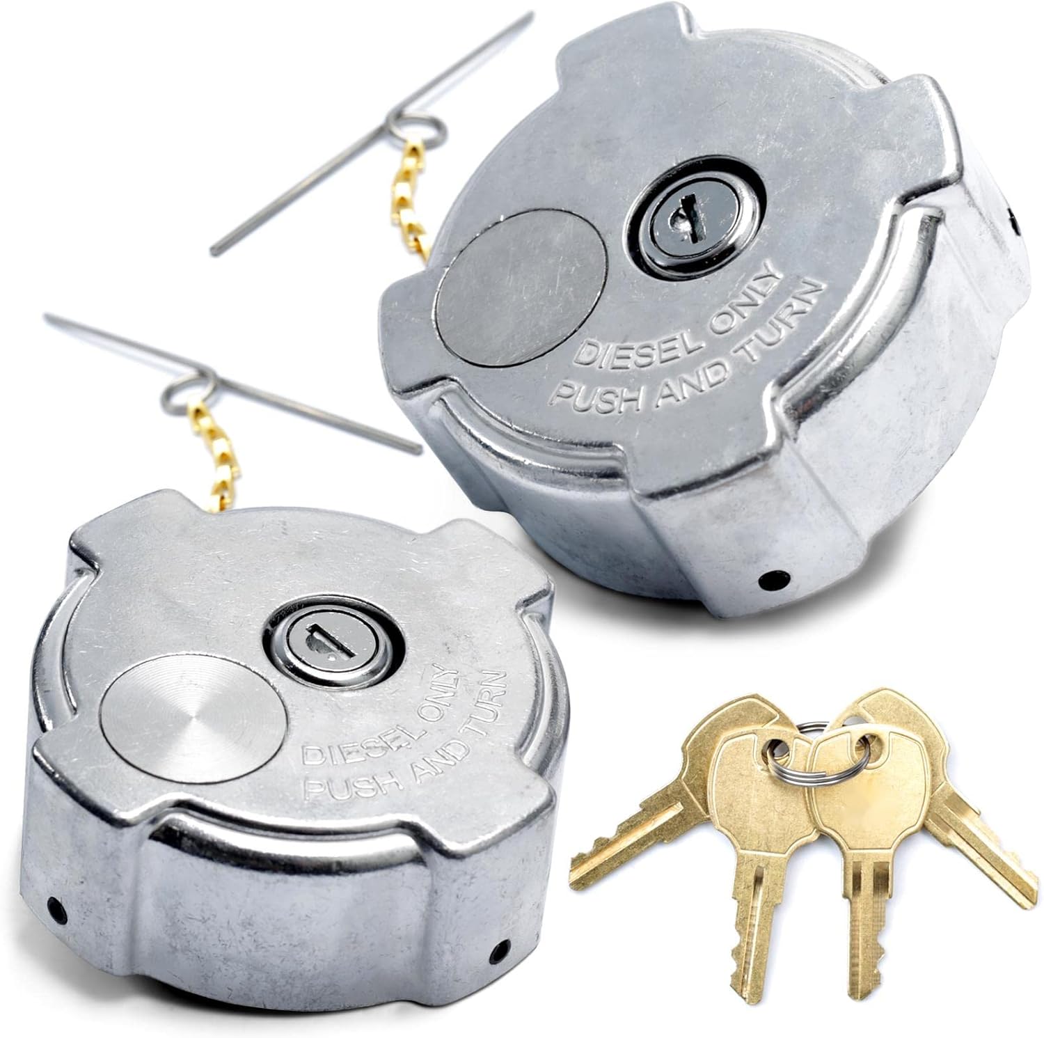 Two keyed alike Newly upgrade locking fuel caps 2pcs