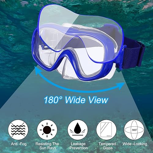 Miniatura 3 de PATIKIL Gafas de natación con cubierta para la nariz, máscara de snorkel de silicona, equipo de buceo, máscara de buceo transparente, vista amplia,