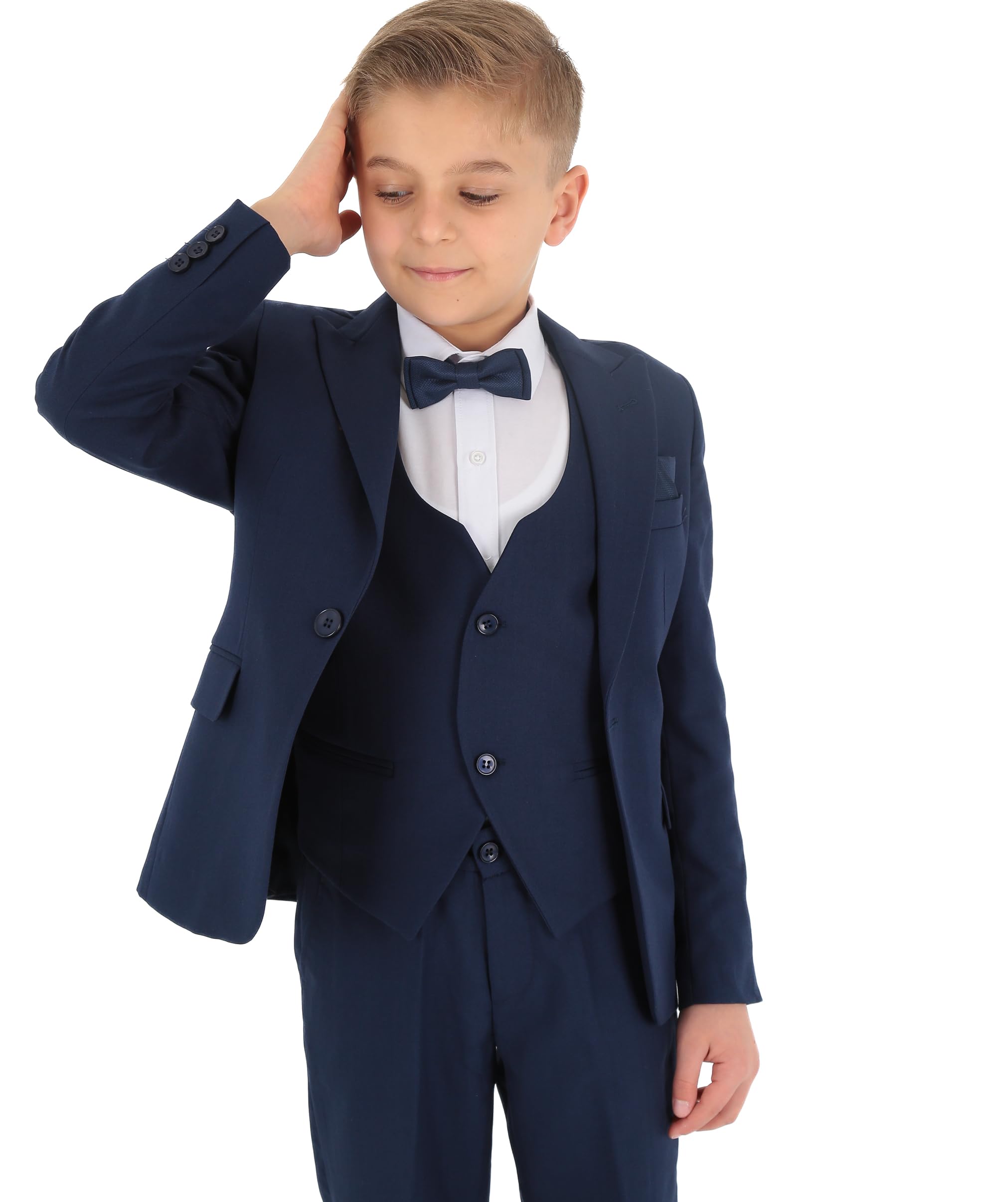SIRRI Abiti da Sposa Slim Fit per Ragazzi, Set Completo di Abiti Formali a Spina di Pesce da 8 Pezzi