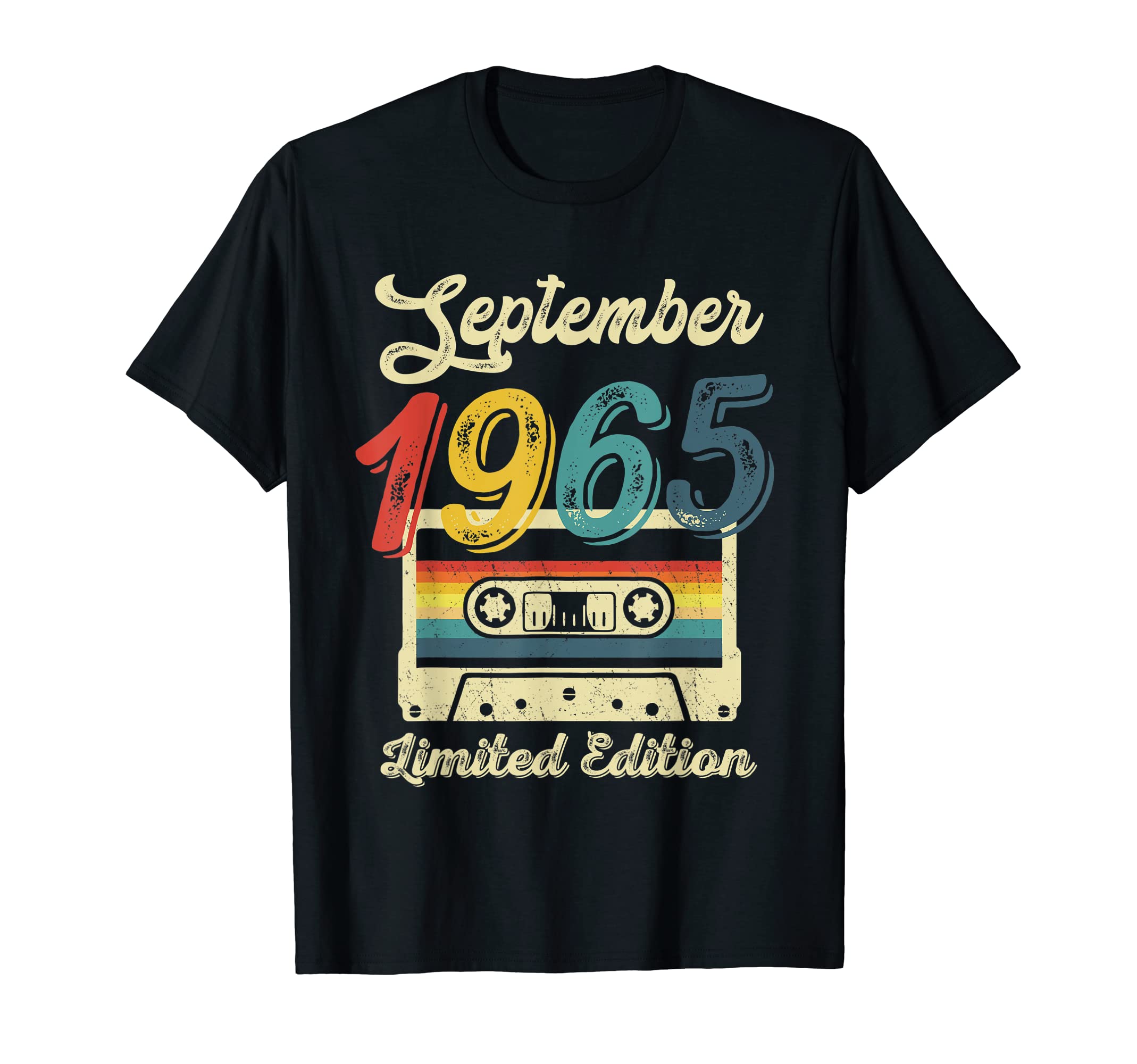 Cat57th Birthday Gifts Retro September 1965 Cassette 57 Yrs Old T-Shirt